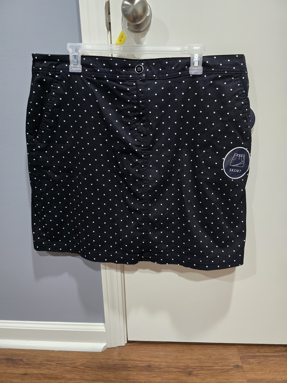 Karen Scott Black Skort with White Polka Dots